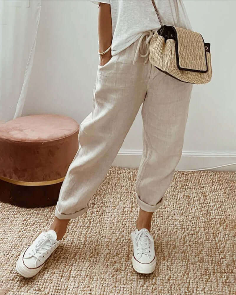 Evie High Waist Linen Pants