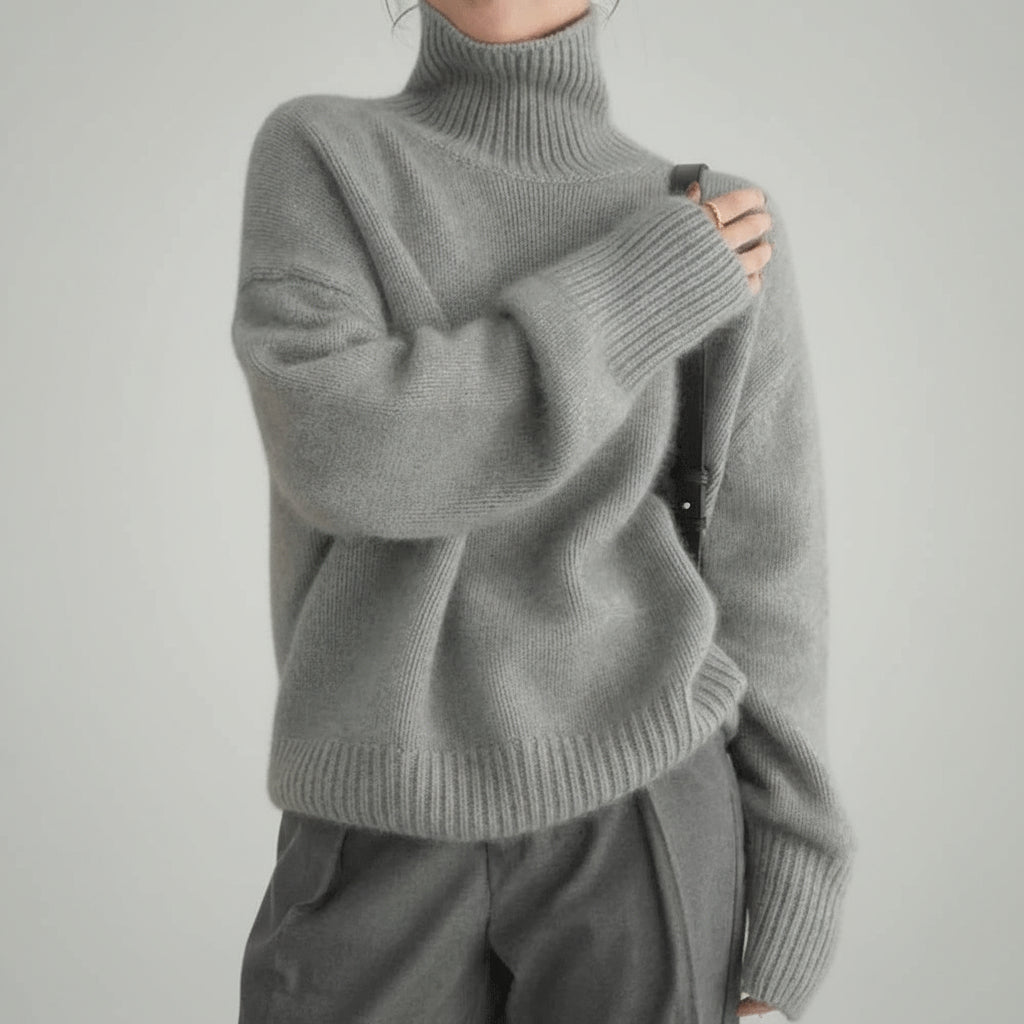 Oversized Turtleneck Knit Sweater