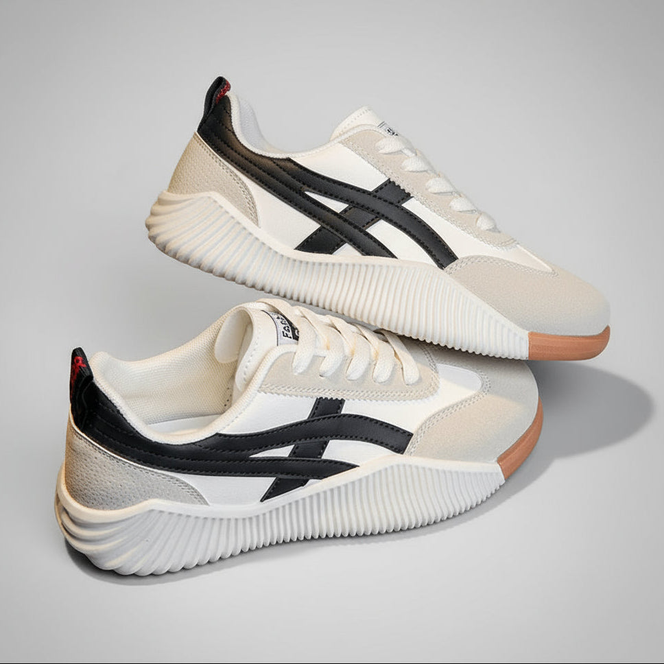 Lace-Up Sneakers with Thick Rubber Sole