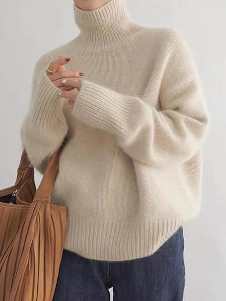 Oversized Turtleneck Knit Sweater