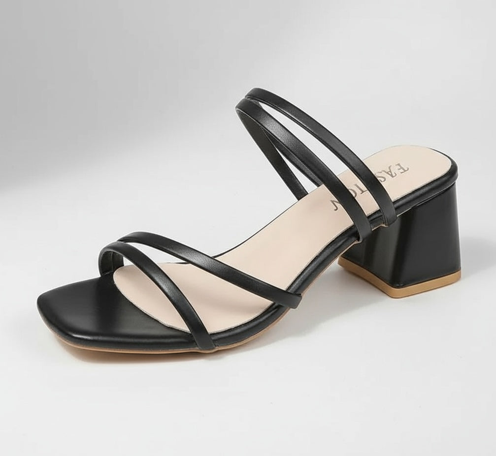 Strappy Wedge Sandals with Heel