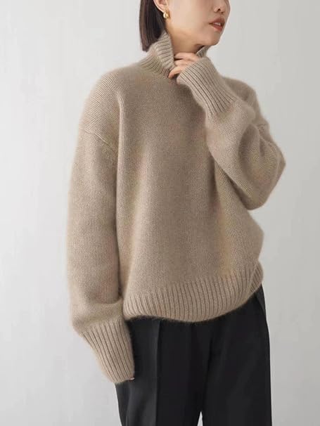 Oversized Turtleneck Knit Sweater