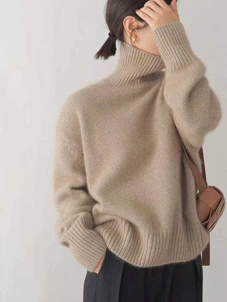 Oversized Turtleneck Knit Sweater