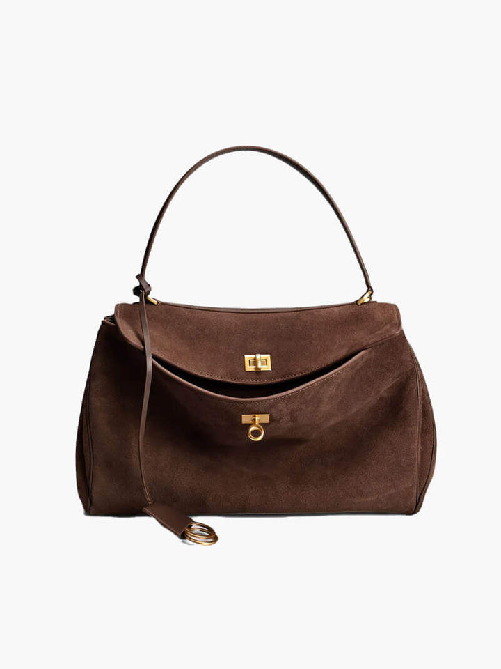 Luxe Heritage Suede Handbag