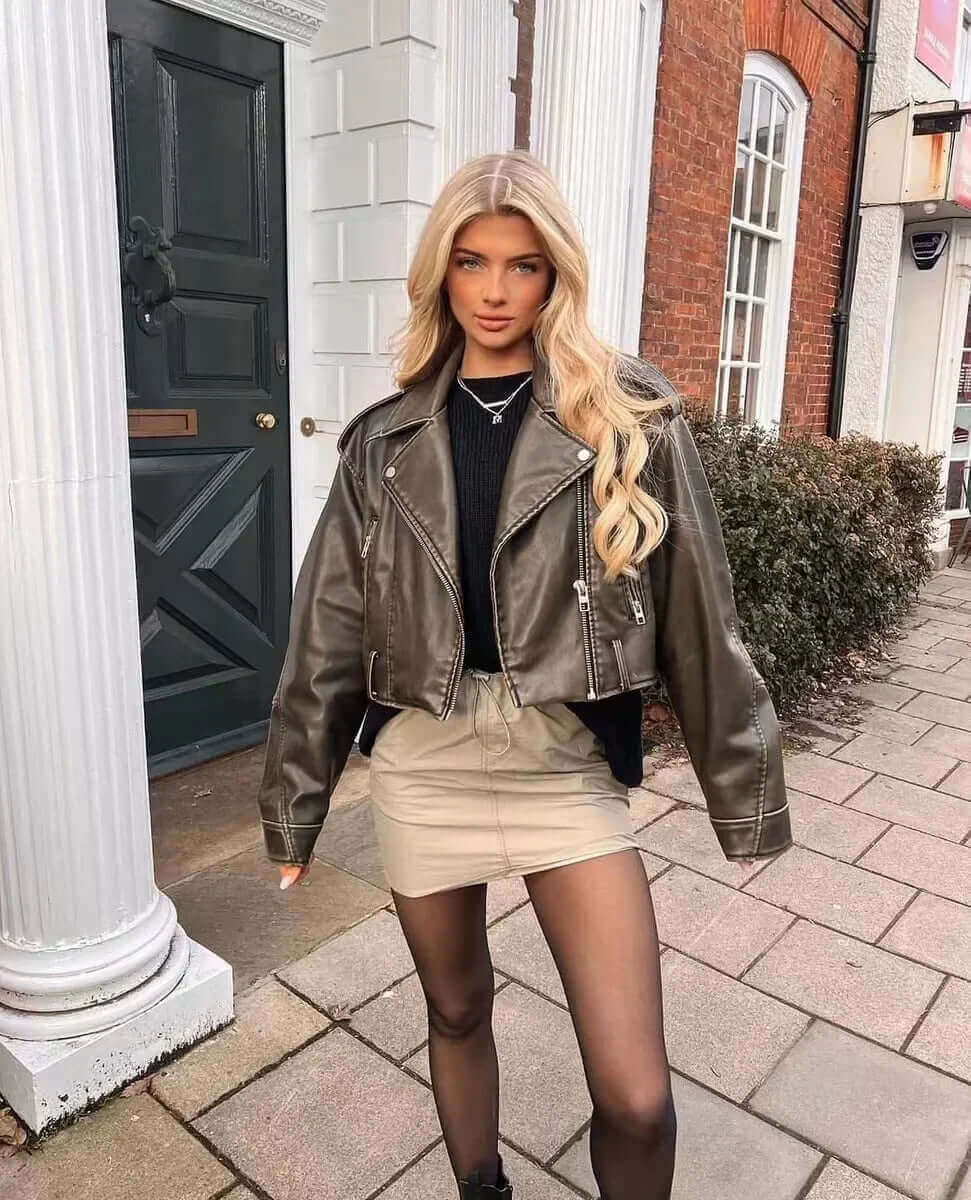 Cropped Biker Jacket
