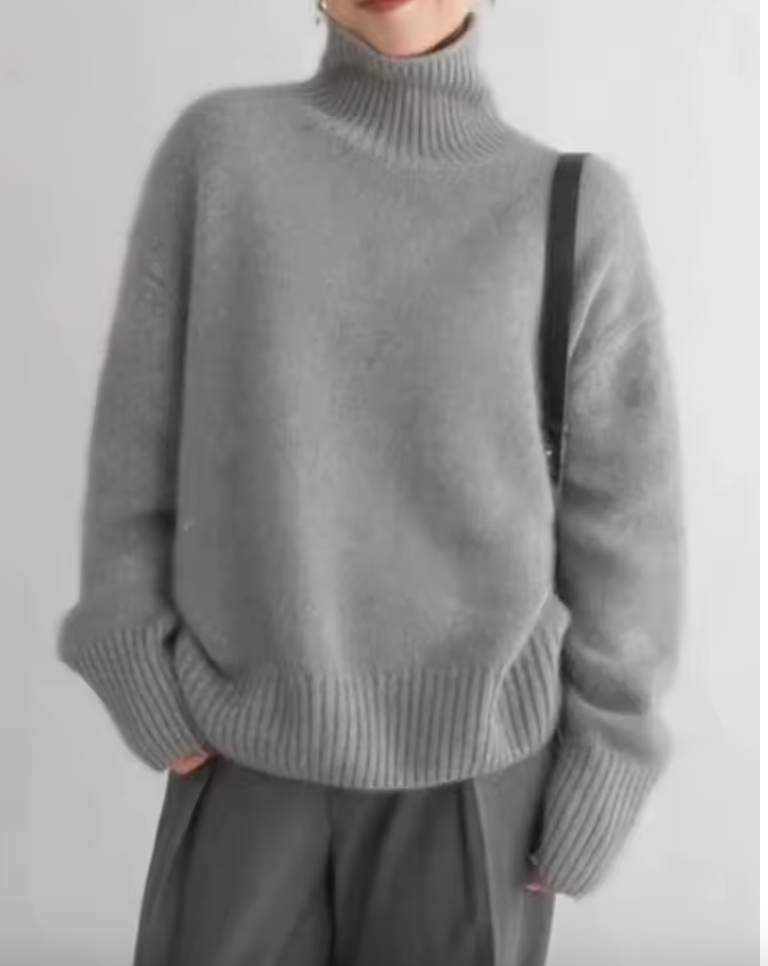 Oversized Turtleneck Knit Sweater