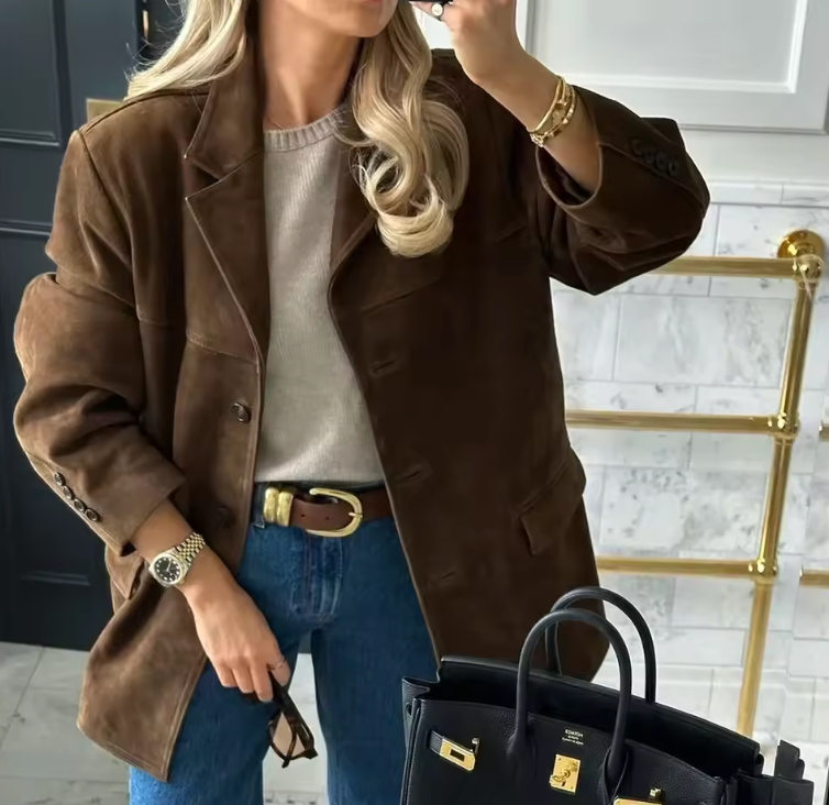 Button-Front Jacket with Flap Pockets