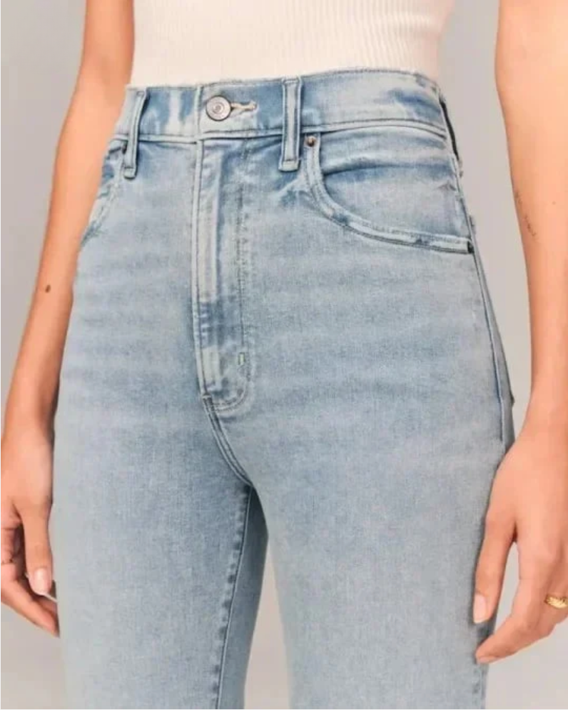 High-Waist Flared Denim Pants