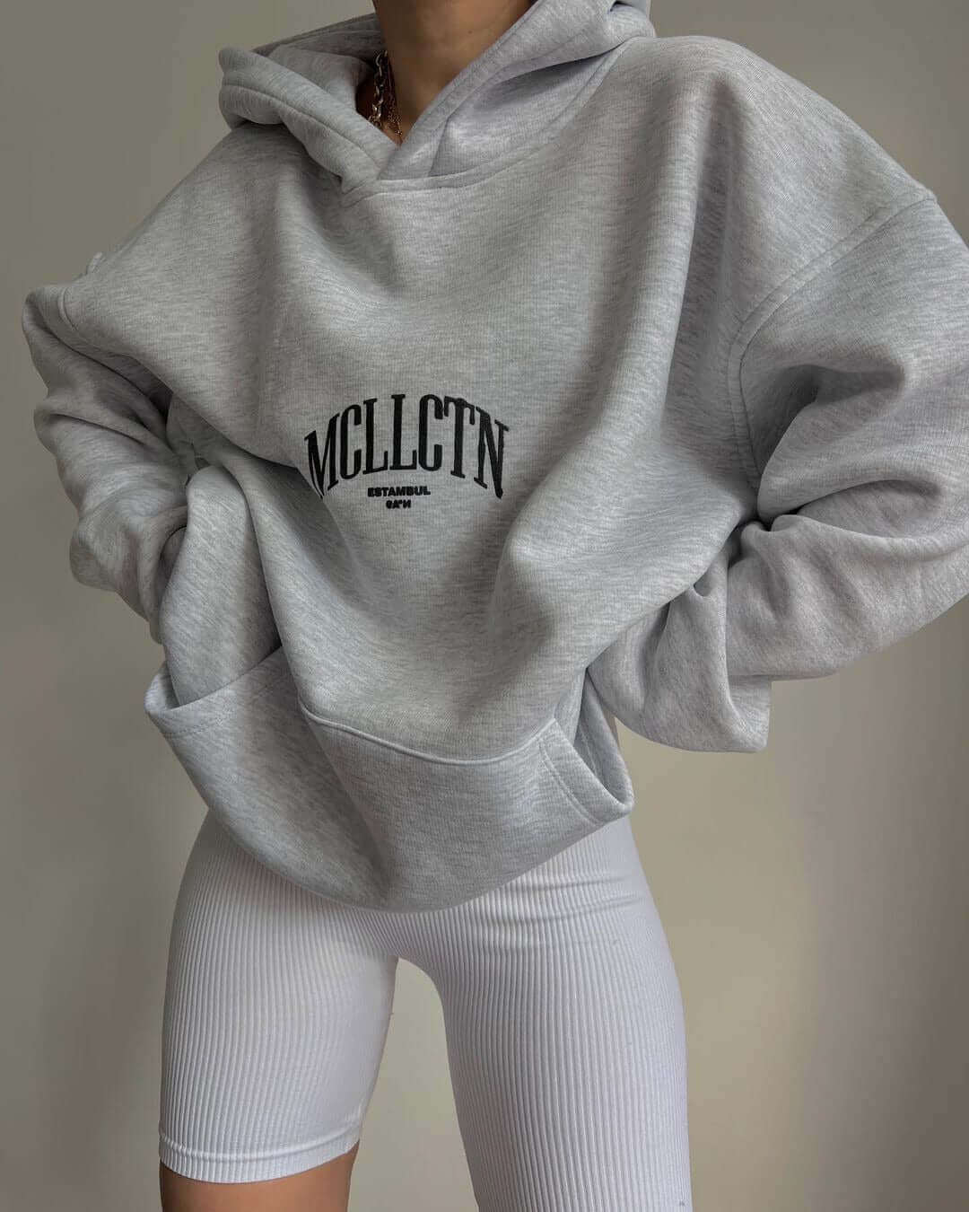 Oversized Fleece Hoodie with Adjustable Drawstring Hood