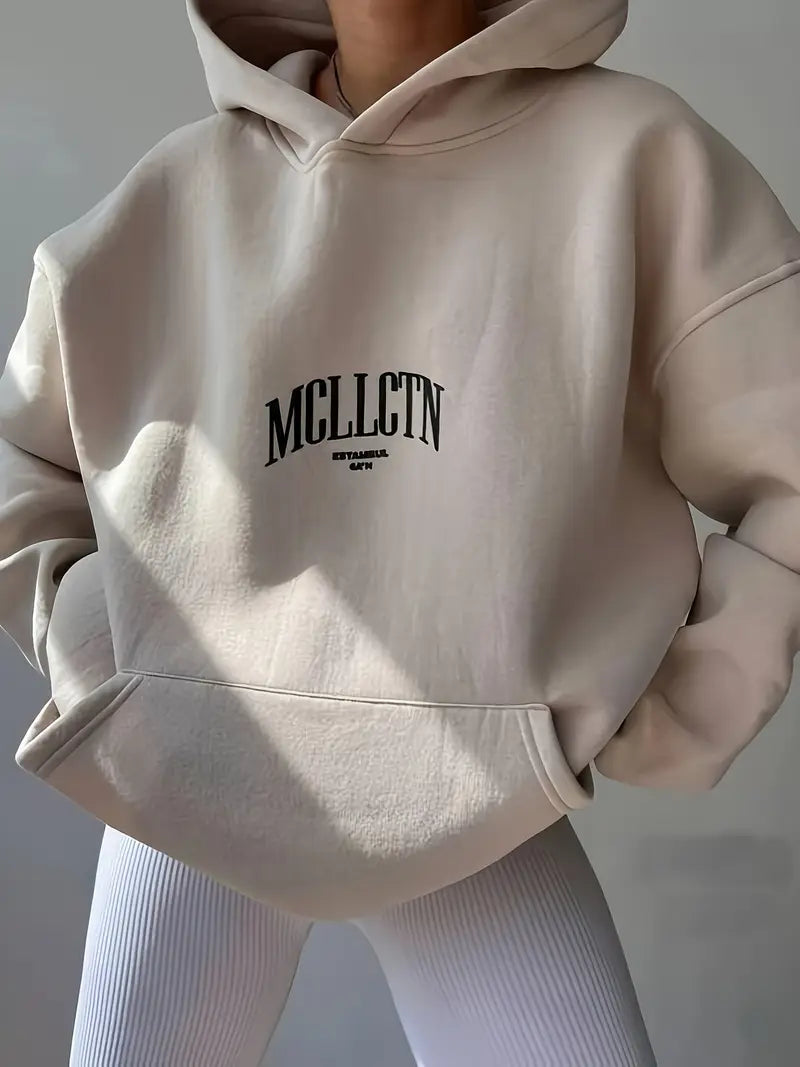 Oversized Fleece Hoodie with Drawstring Hood