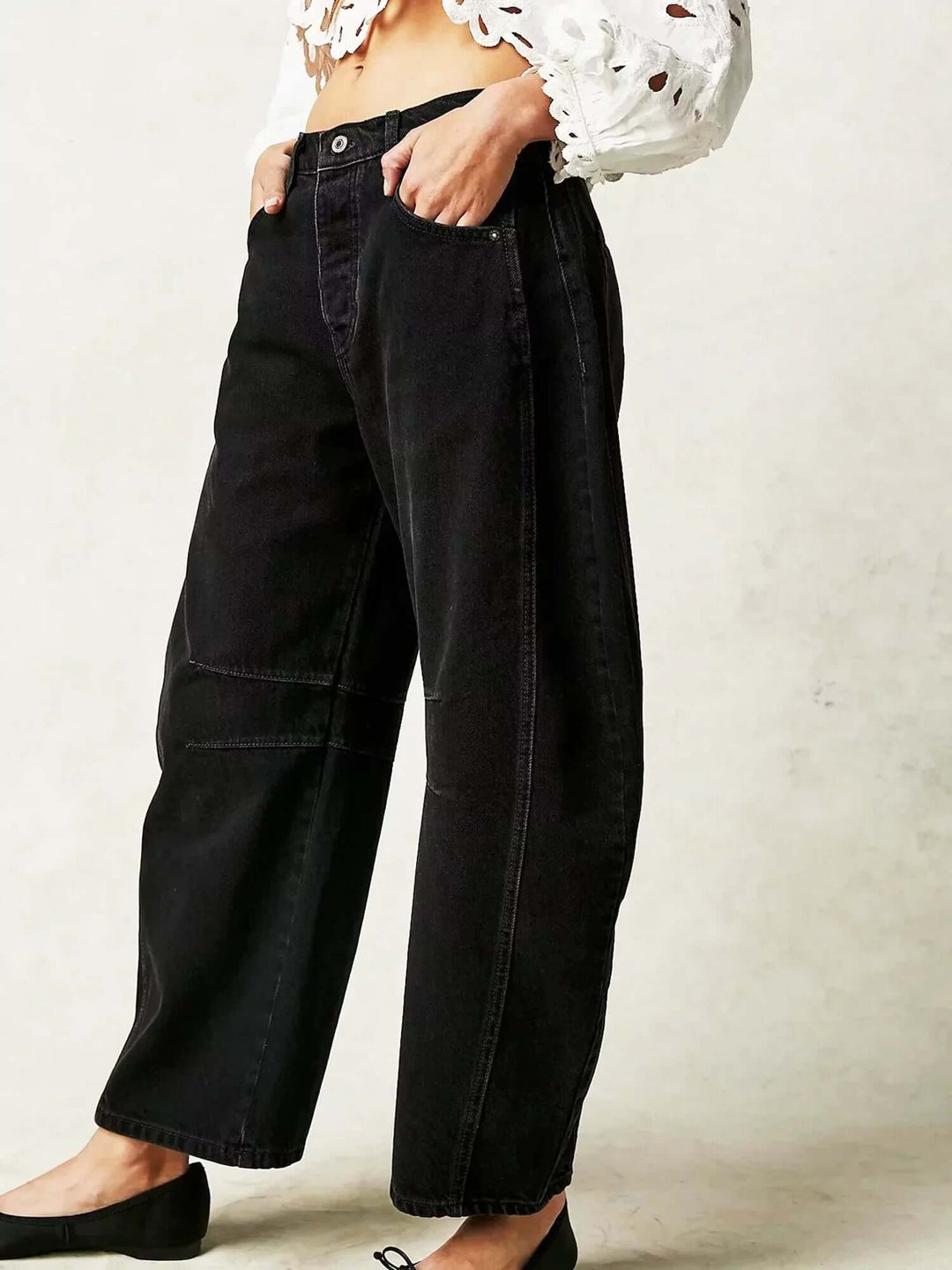 Sharna - Leopard Print Barrel Jeans