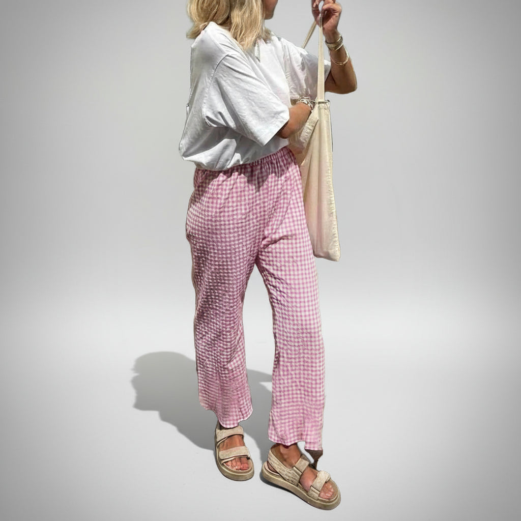 Straight-Leg Pants with Elastic Waist