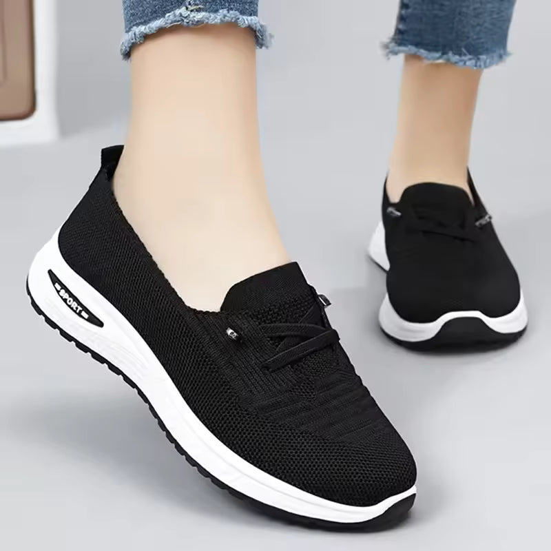 Slip-On Mesh Trainers with Elastic Laces