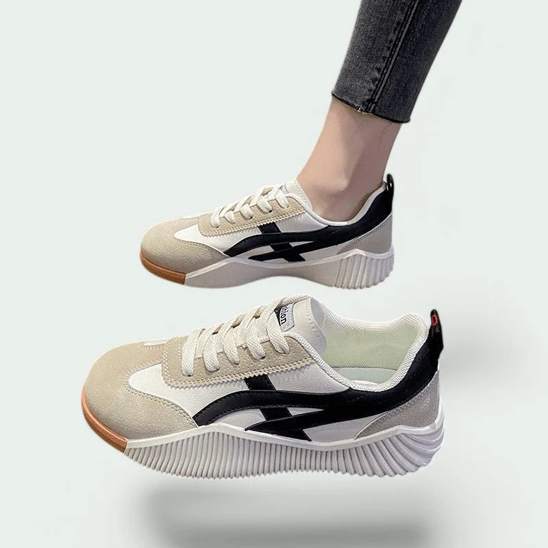 Lace-Up Sneakers with Thick Rubber Sole
