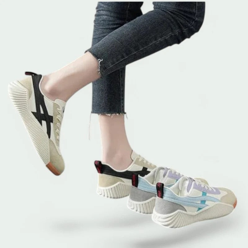 Lace-Up Sneakers with Thick Rubber Sole