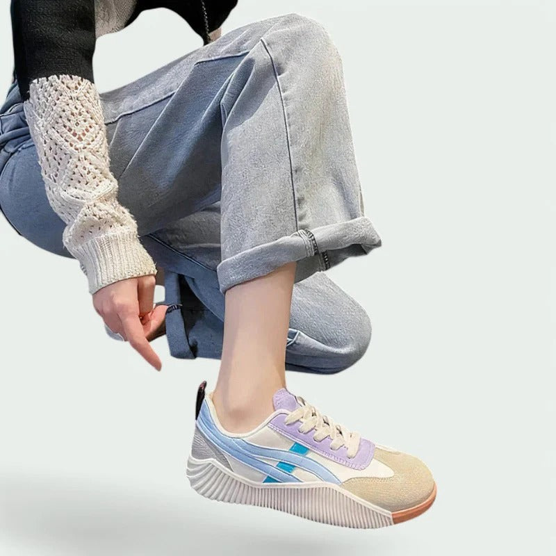 Lace-Up Sneakers with Thick Rubber Sole