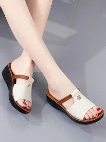 Wedge Sandals with Embellished Mid-Foot Strap