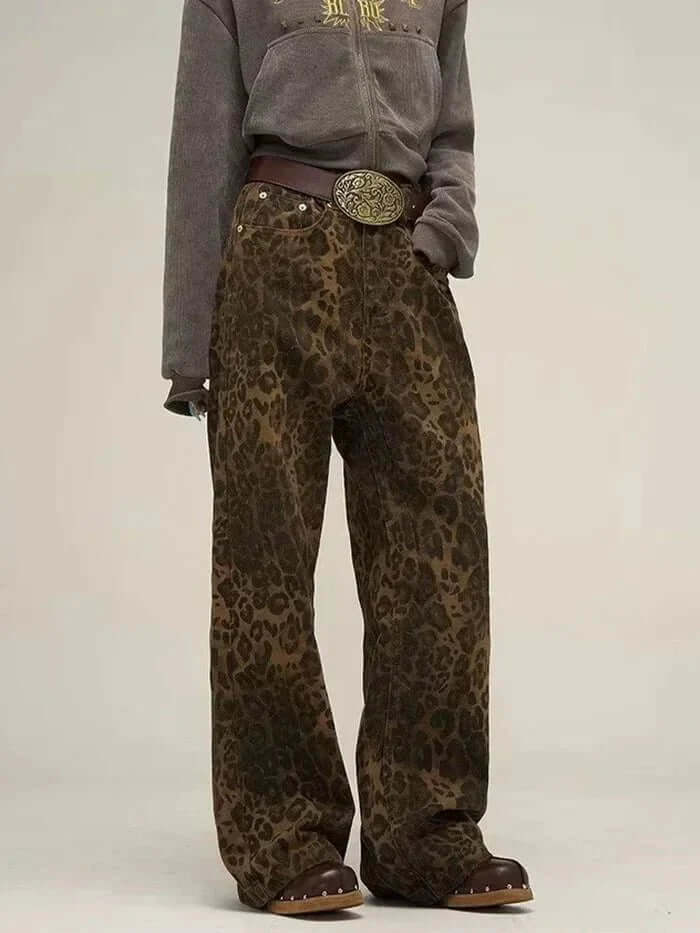 Ziva - Leopard Print Wide-Leg Pants